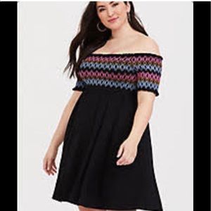 Torrid smocked off the shoulder dress size 0